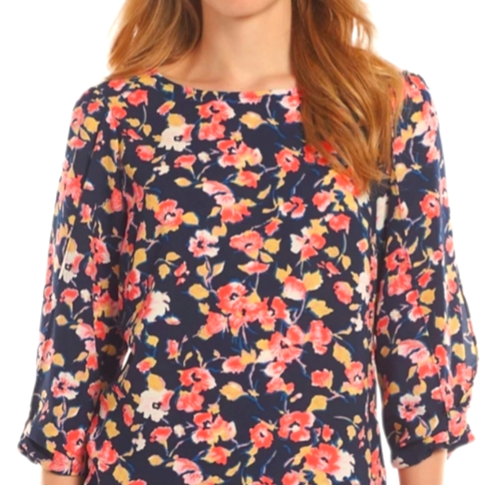 NWT LC Lauren Conrad Bow-Sleeve Crepe Top Women's